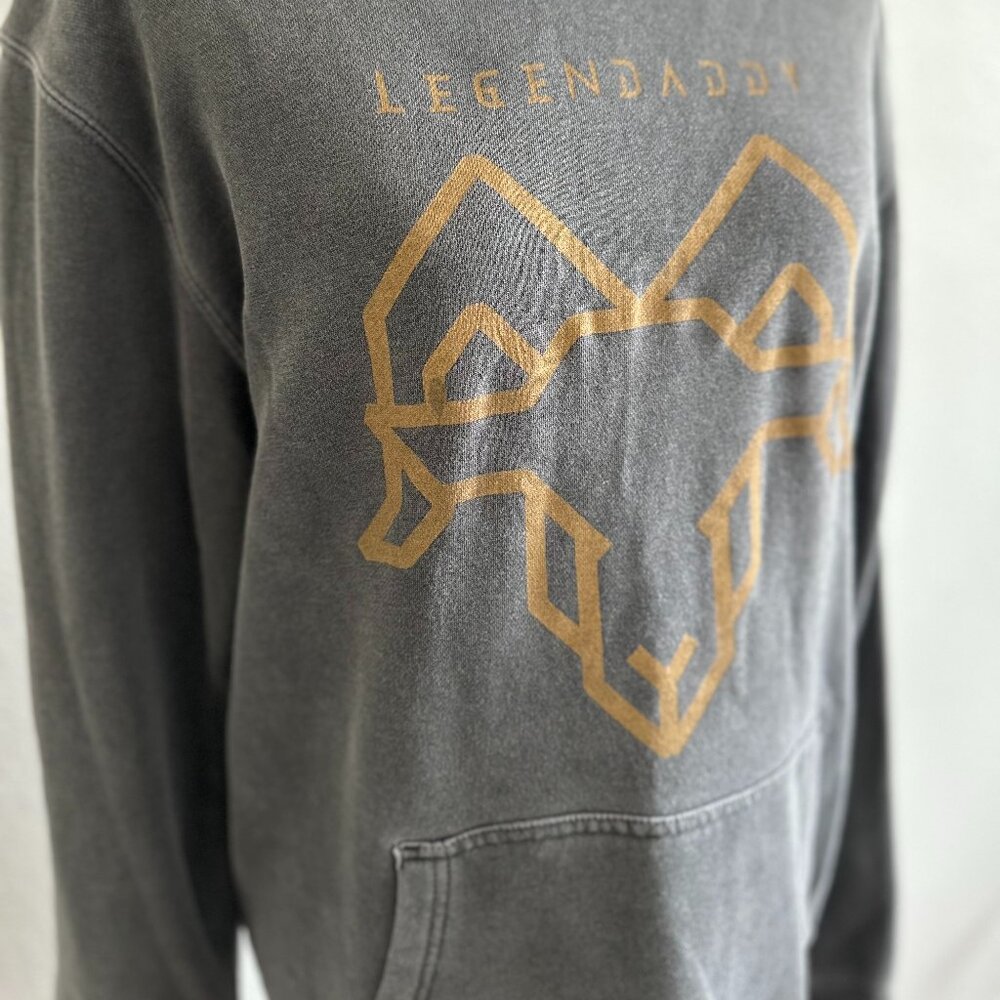 Daddy Yankee “Legendaddy” Hoodie - Medium - Charcoal Gray with Gold Print